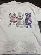 Patriotic Pitbull Dog Men’s Tshirt Size Large Fruit Of The Loom  - £11.86 GBP
