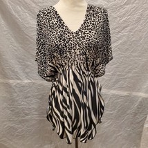Studio West Women&#39;s Black and White Zebra and Leopard Print Dress, Size S - $29.69