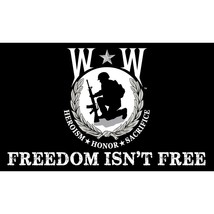 Patriotic U.S Wounded Warrior Freedom Isn&#39;t Free Flag (3ft x 5ft) - £10.94 GBP