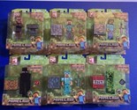 Minecraft Overworld Figures - Steve Zombie Creeper Enderman Villager + L... - $73.87