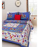 Traditional Jaipur Cotton Printed Bedsheet, Sanganeri Jaipuri Bedcover 8... - £25.79 GBP