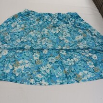 Elastic Waist JSKSS2E Women's Blue Floral Pull-On Skirt Size 2XL Waist 40" image 11