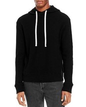 Monrow Men&#39;s Cotton Blend Waffle Knit Thermal Hoodie in Black-Size Small - $64.99