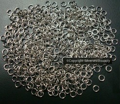 4mm White gold plated 20 gauge round open jump rings 500 piece lot FPJ022B - £2.33 GBP