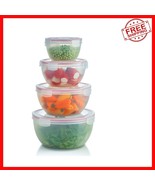 Versatile Biokips Stackable Food Containers – 4-Piece Mixing Bowl Set wi... - $63.34 CAD
