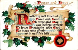 C 1910 Tuck Christmas POSTCARD Holly poem yuletide series a1 - £17.76 GBP