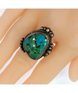 Navajo Argent Sterling &amp; Vert Bleu Blend Turquoise Bague Sz: 7.25 - $144.26 CAD