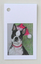 Holiday Gift Tags Christmas Boston Terrier Dog Art Solomon - £6.02 GBP