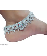Kundan Indian Jewelry Set Anklet Payal Pajib Payjeb Jewellery Traditiona... - $32.26 CAD