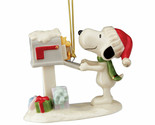 Lenox Peanuts Snoopy&#39;s Letter to Santa Ornament Figurine Woodstock Mailb... - £24.70 GBP