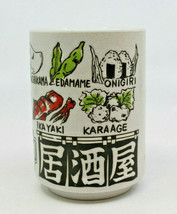 Japanese Porcelain Yunomi Tea Cup Izakaya Foods Menu in Nihongo Romaji J... - £19.93 GBP