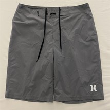 Hurley 28 x 9&quot; Phantom Silver Gray Tie Front Zip Pocket Boardshorts - $24.99