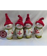 Lot of 4 Dept 56 Snowman Blown Mercury Glass Christmas Ornament 6&quot; - £15.86 GBP