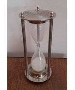 Metal Silver Color Time Keeper Hour Glass Antique Vintage Show Piece San... - £64.98 GBP