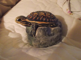 Turtle on a Rock Hand Crafted Porcelain Box by Carol Halmy  - $27.00
