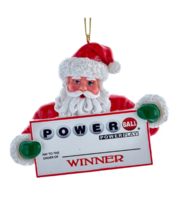 Kurt Adler Powerball® Santa Ornament For Personalization Xmas Ornament PB2221 - £11.89 GBP
