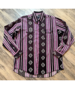 Vtg Wrangler Aztec Western Men&#39;s Shirt X-Long Tails Cowboy Cut 17 - 35 P... - $48.21