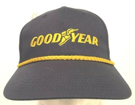 Goodyear Tires Adult Unisex Vintage Navy Blue Yellow Rope Cap Hat One Size New - £23.00 GBP