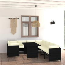 vidaXL Black & Cream Synthetic Rattan Modular Garden Lounge Set for 4-6 People - $16,281.14 MXN