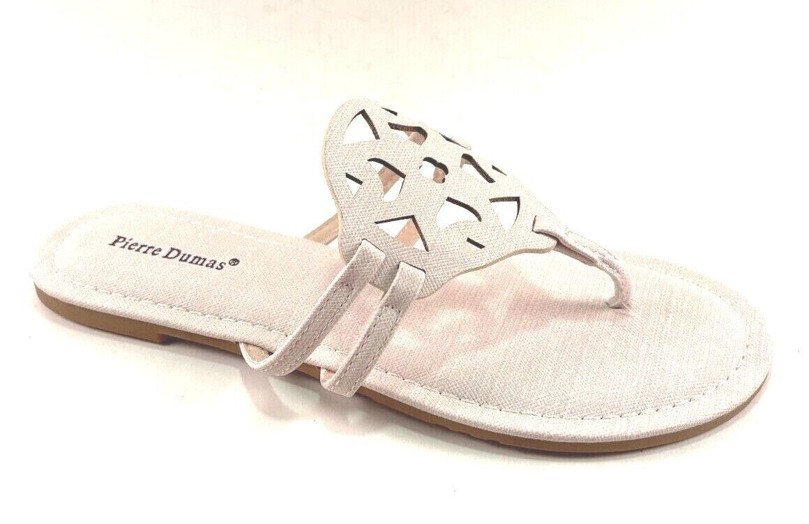 Pierre Dumas Scalene-2 Nude Slip On Flat Thong Flip Flop Sandal - $31.49