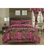 7 pc King Hi Viz Hot Pink!  Camo Comforter, Sheets and Pillowcases - £83.82 GBP