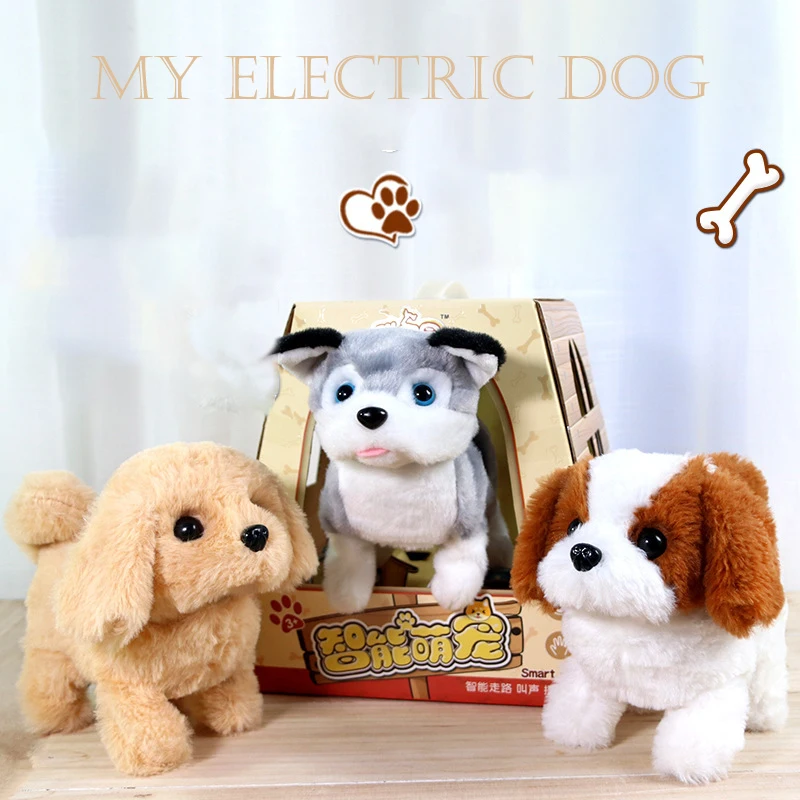 Play Electric simulation pet toy will bark, move, walk, wag its tail, funny robo - £23.23 GBP