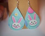 1 pair light blue fun bunnies vinyl backed earing  mnmt thumb155 crop