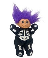 Halloween SKELETON 9&quot; TROLL Russ Voodoo Old Stock PURPLE Hair Bones X RAY - £27.25 GBP