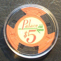 (1) $5. Palace CLUB Casino Chip - 1970s - Reno, Nevada - Orange - £23.08 GBP