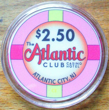 (1) $2.50 The Atlantic Club Casino Chip - 2012 - Atlantic City, New Jersey - £14.90 GBP