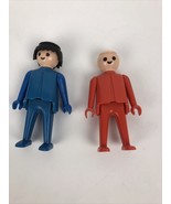 2 x 1974 Playmobil Geobra Blue And Red Figures - Fast Free Shipping - $17.58 CAD