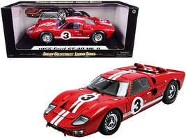 1966 Ford GT-40 MK II #5 Red w White Stripes Le Mans 1/18 Diecast Car Shelby Col - £70.14 GBP