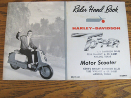 1960 Harley Davidson Topper Motor Scooter Rider Hand Book Owners Manual A AU NOS - $137.61