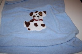 Puppy Dog Baby Boy Blanket Soft Plush White Brown Spot Security Ashley McBride - £17.84 GBP