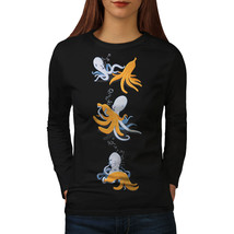 Octopus Squid Love Tee Banana Peel Women Long Sleeve T-shirt - £12.04 GBP