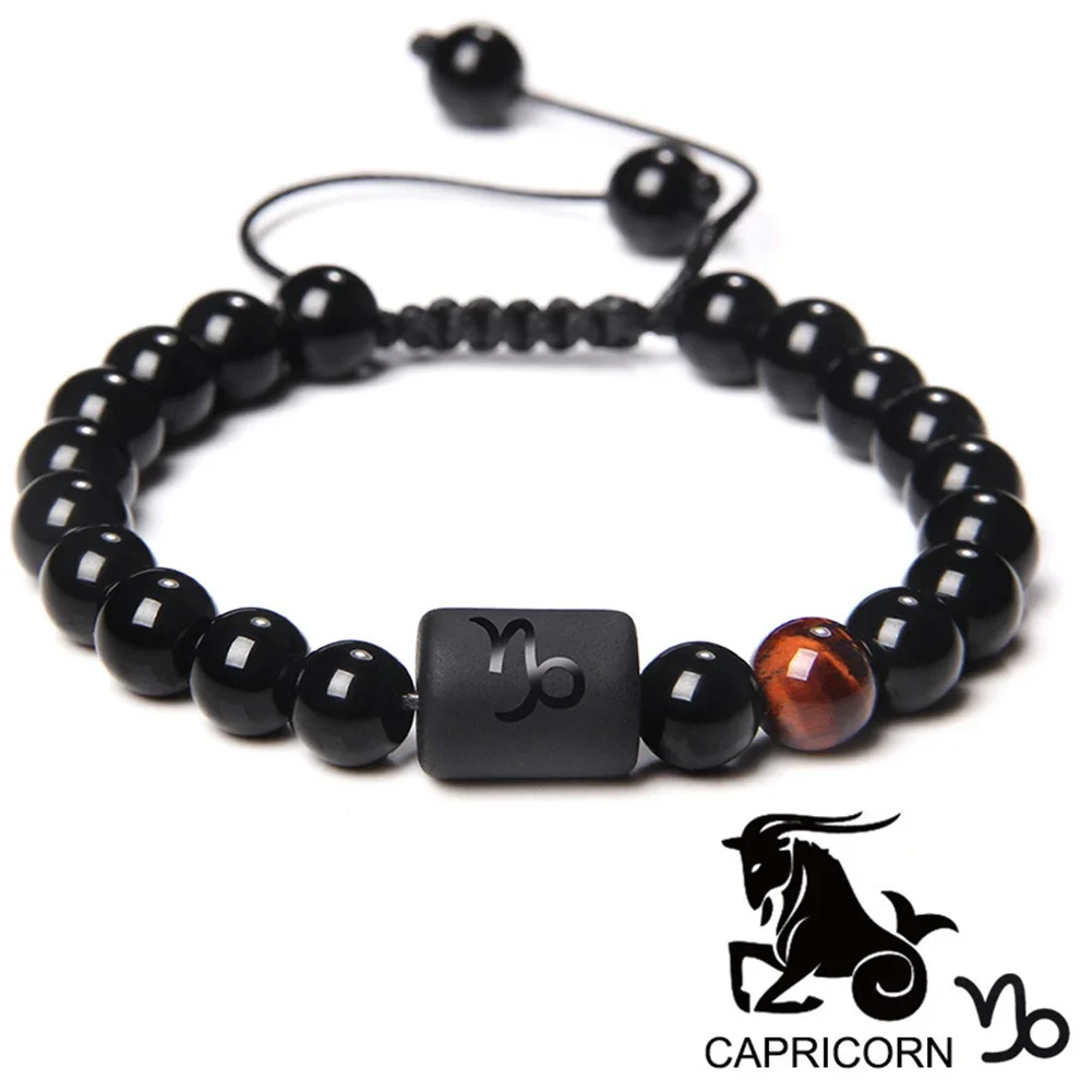 Bracelet black stone bracelets for women men braided bracelet natural stone reiki beads thumb200