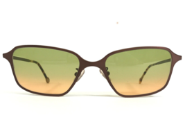 Vintage la Eyeworks Sunglasses TORCH 445 Brown Square Frames Green Orange Lens - $69.29