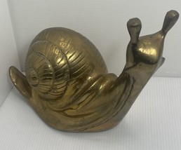 Vintage Large Brass Snail Figurine mid century 1950s brass  8.5”x11” Gar... - $74.33