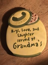Vtg Ceramic Trivet Wall Art - Hugs Love Laughter at Grandmas - Cookie Jar - $5.94