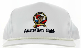 Australian Gold Cap. White with AG Logo embroidered  on the front crown - $4.95