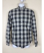 J Crew Men Size S Gray Check Button Up Shirt Long Sleeve Flex Washed Slim - $6.98