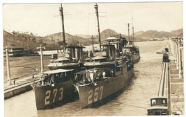 Real Photo Postcard RPPC Two US Ships in the Panama Canal 1918-1930 AZO - $13.10