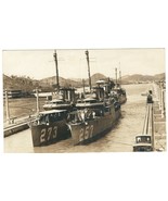 Real Photo Postcard RPPC Two US Ships in the Panama Canal 1918-1930 AZO - £10.24 GBP