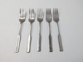 Set of 5 Oneida Deluxe 7 1/4” Stainless 4 Tine Dinner Forks Replacement Forks  - $29.65