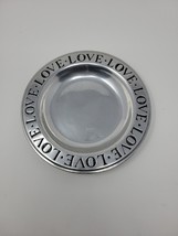 Wilton USA Pewter Metal Plate Dish Engrave LOVE - £9.08 GBP