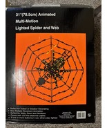 For Parts 31” Animated Multi-Motion Lighted Spider &amp; Web Halloween Decor... - $94.10 CAD