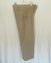 Lands&#39; End men&#39;s pants  flat front 36x28  beige  khaki straight leg - $15.63