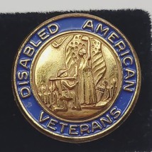 Vintage Disabled American Veterans Membership Lapel Pin Gold Tone Blue E... - £7.46 GBP