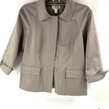 Talbots Petites Women&#39;s Tan/Khaki Button Down Trench Coat, Sz. 8 2 Pocket - $39.59