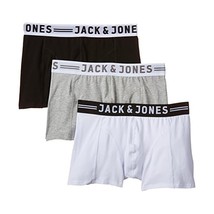 Jack and Jones Men&#39;s Sense  Trunks Set of 3, Light Grey Melange, Medium  - £48.58 GBP